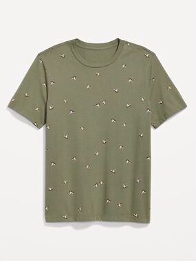 Old Navy Olive Green Short Sleeve Tee with Small Bird Motif